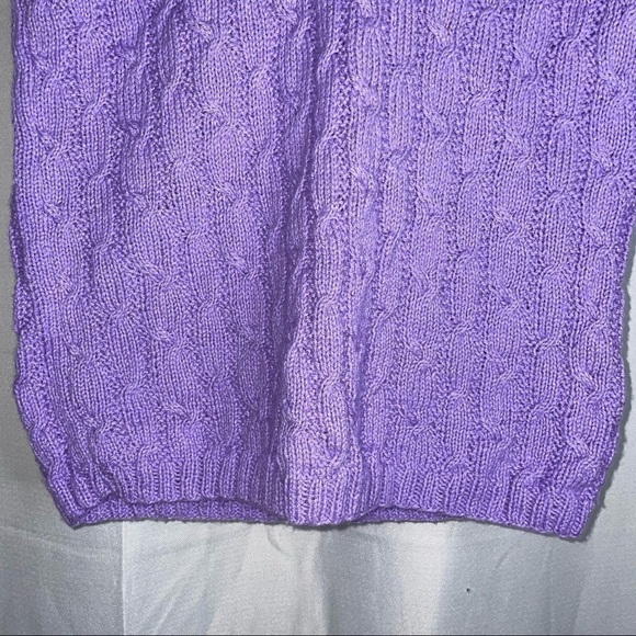Handmade Cable Knit Sweater Vest Sleeveless V-Neck Overlap/Cross Detailed top - Picture 4 of 9